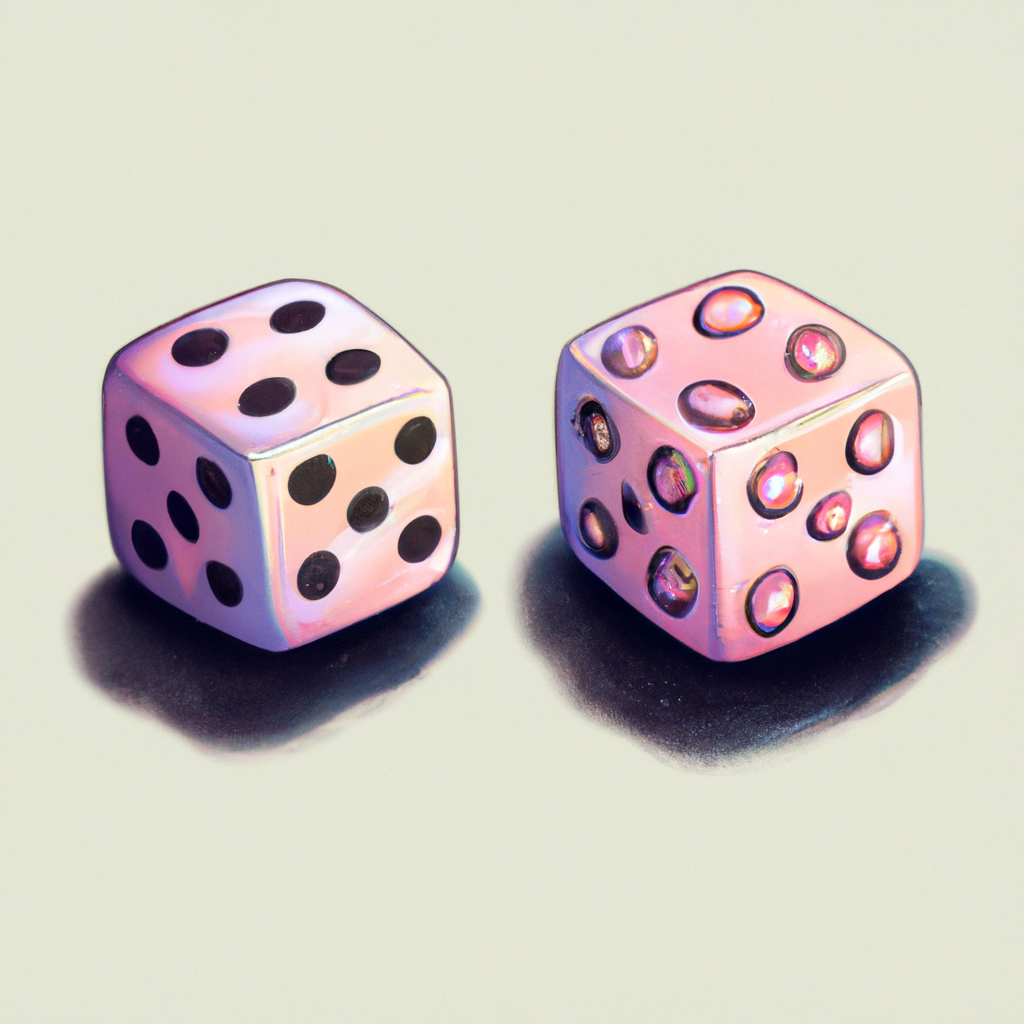 2 dices, modern design, for the web, cute, happy, trending in artstation